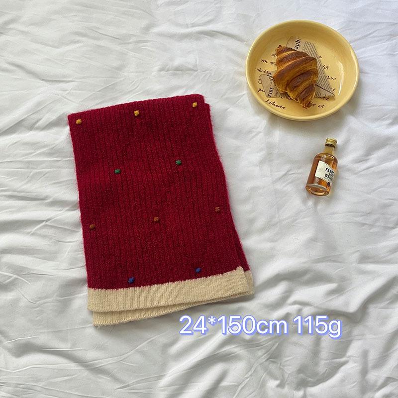 [Dai Green] New atmosphere Christmas red grid soft waxy matching gift scarf high-end style fashion scarf