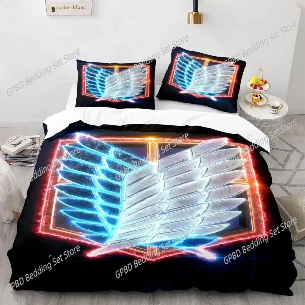 Luxury  New 3D Print Anime Attack On Titan Bedding Set Single Twin Full Queen King Size Bedding Set Duvet cover Sets Home