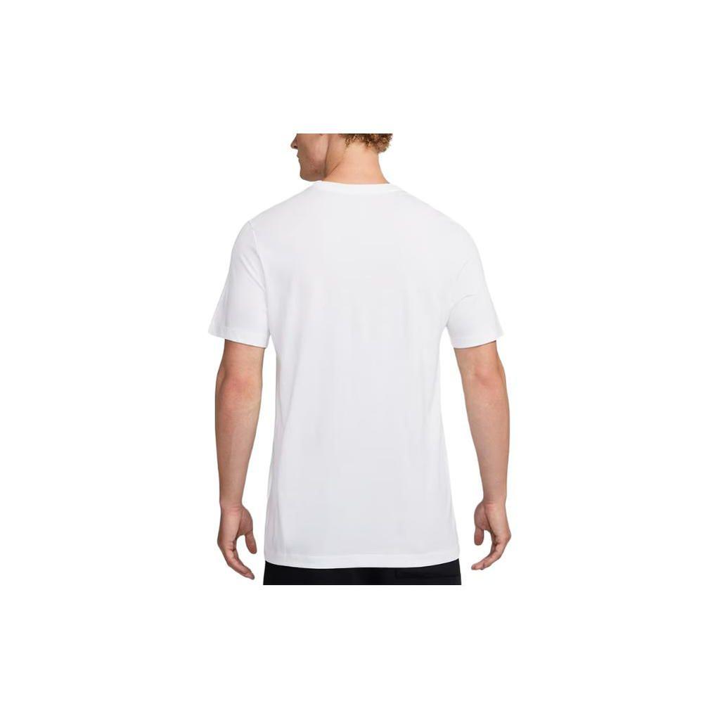 Nike Round Neck Pattern Printed Logo Breathable T-Shirt Men Tops White FN6028-100