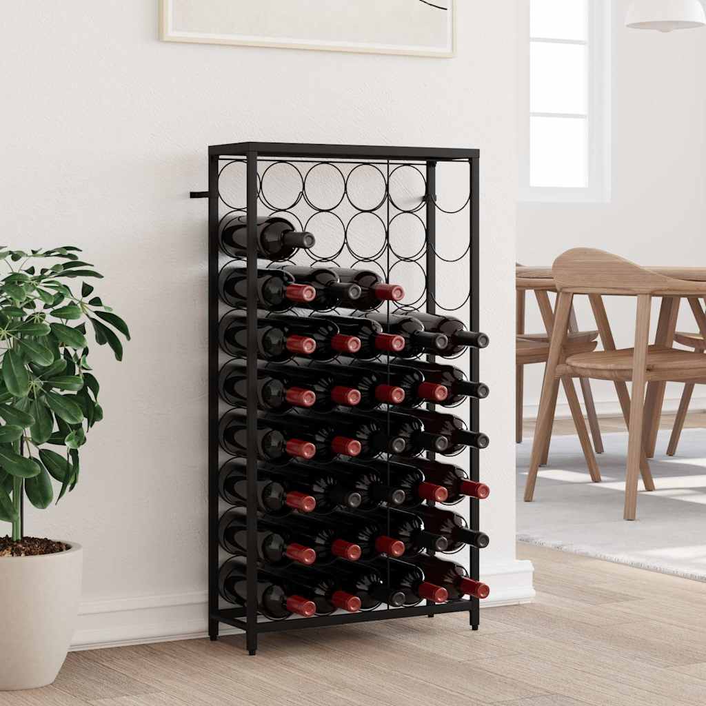 Vidaxl Flaschenregal für 45 Flaschen, Schwarz, 54x18x100 cm, Schmiedeeisen
