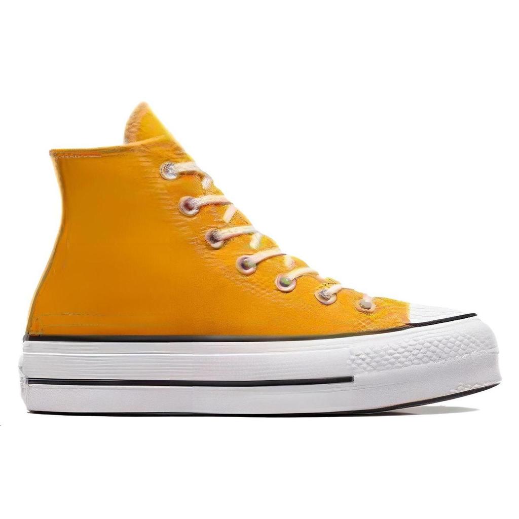 Converse All Star Lift Comode Scarpe di Tela Alte da Giorno Sneakers da Donna Gialle A06506C