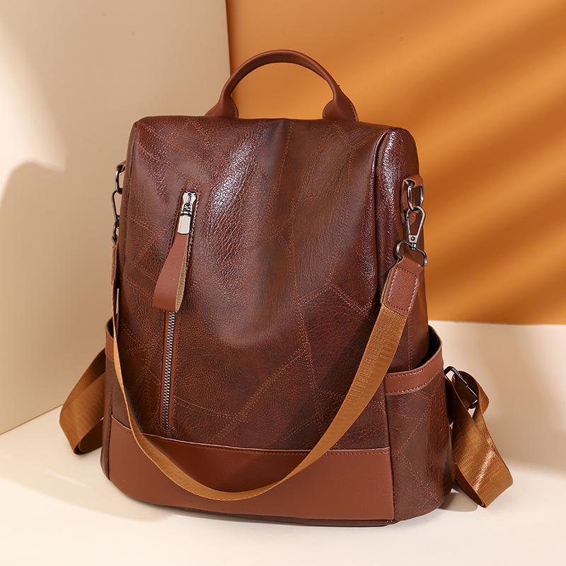 Sac à dos de collège pour femmes, sac à dos de créateur en cuir souple vintage, sac à dos de voyage pour femmes, sacs d'école pour adolescentes, sac à bandoulière