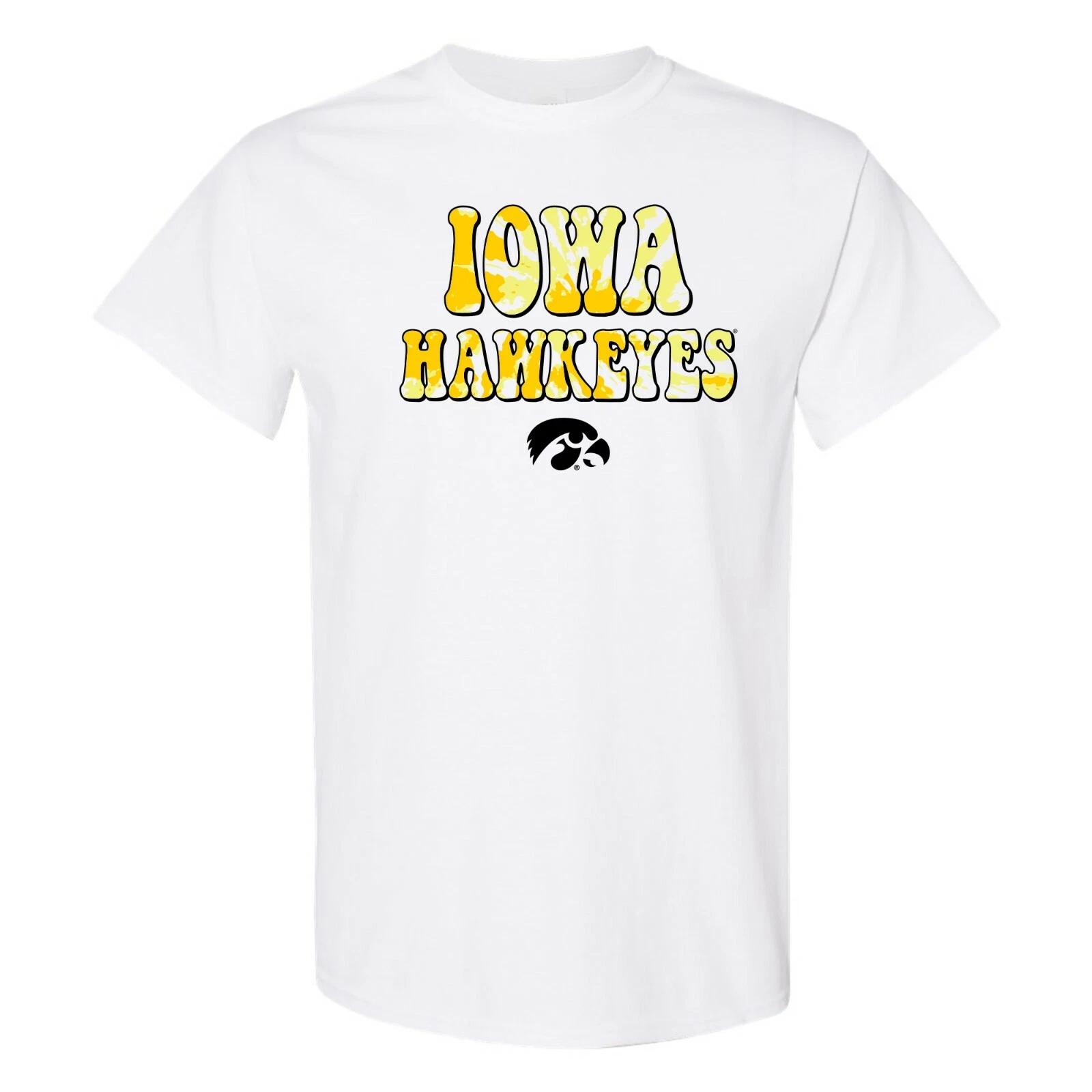 Iowa Hawkeyes Tie Dye Type T-Shirt - White L