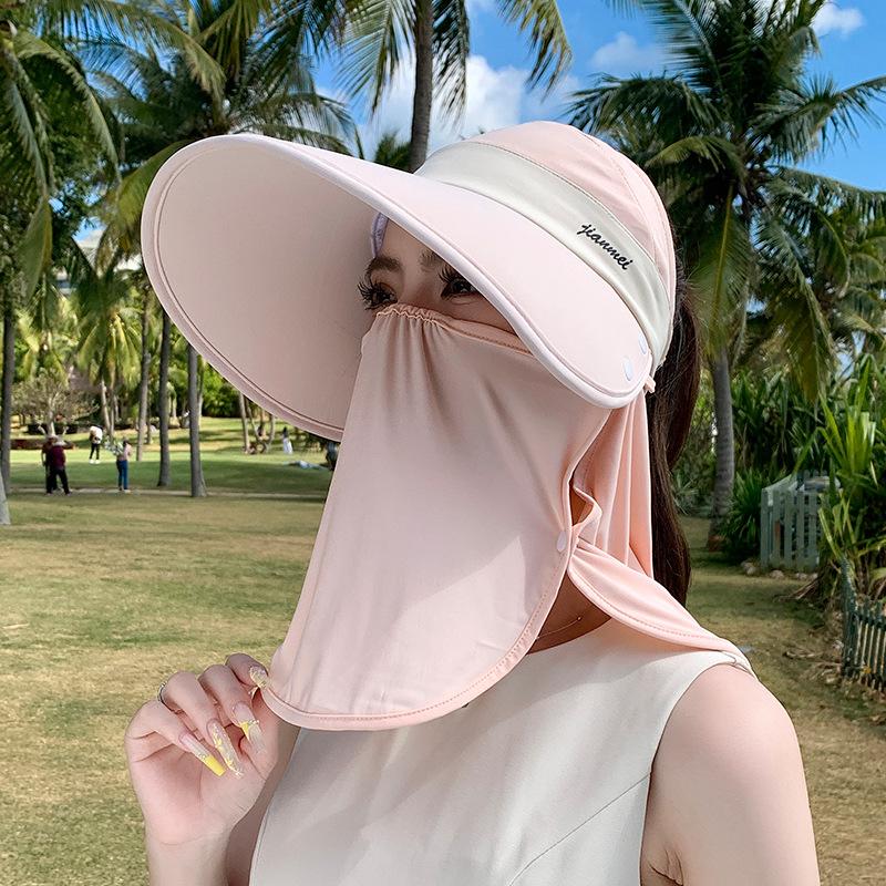 

Летняя кепка с широкими полями для защиты от солнца, для велоспорта на открытом воздухе, защита от УФ-лучей, солнцезащитная шляпа, маска для лица, шаль, защита шеи, шляпа с открытым верхом, детская