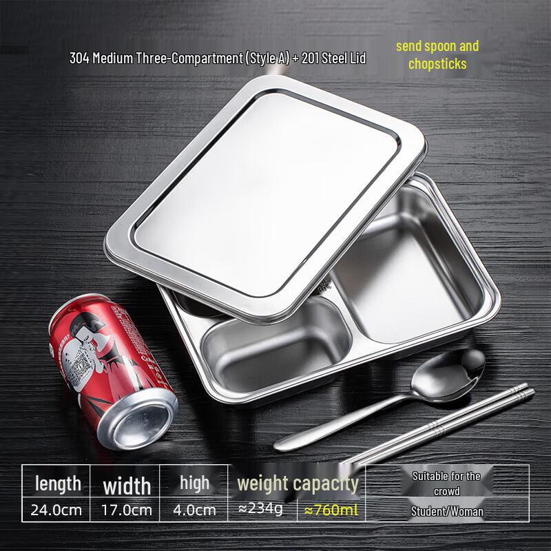 

Food-Grade Stainless Steel Divided Meal Tray