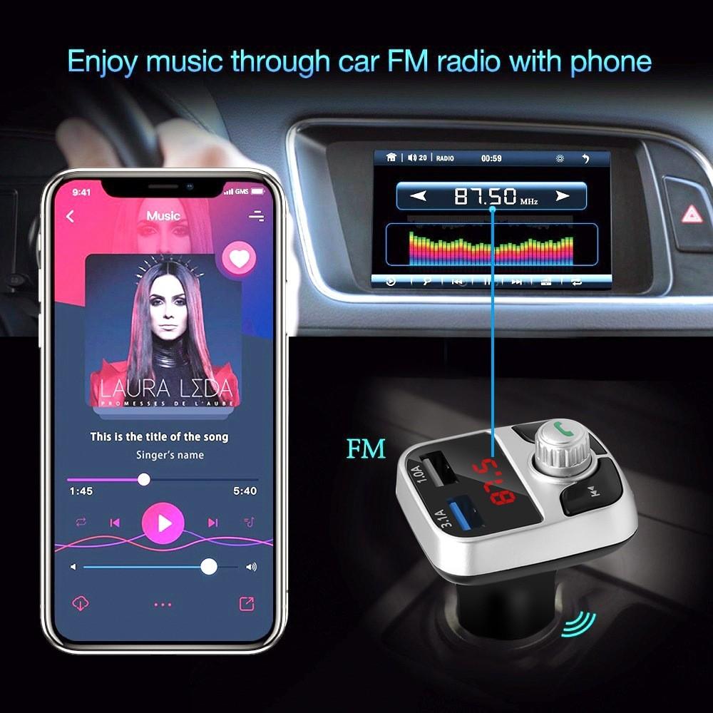 Buy Car Bluetooth 5.0 FM Transmitter, Car MP3 Modulator Player, Wireless Handsfree Audio