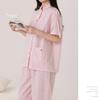 Yes Family Double Gauze Pajama Short Check Size M Women's Set, 100% Cotton, Sleeves, Pattern, Pink,