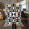 1Pc Simple Geometry Print Flannel Blanket, High quality Comfortable for All Seasons, Home Decor, Warmth and Comfort, Perfect for Christmas Gifts W23