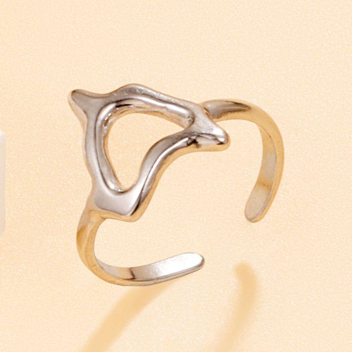 Irregular Heart Open Stainless Steel Ring - Sweet Fairy Style Fashion Jewelry