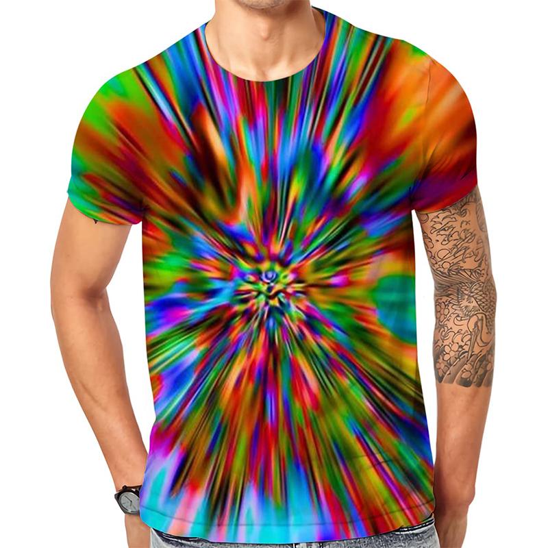 Funny Illusion Graphic T Shirt for Men 3D Printed Art Optical T-shirt ropa y2k Tops Harajuku Fashion Street