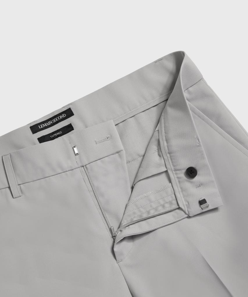 LEMAIN SECOND Minimal Tapered Hidden Banding Slacks [Light Gray]