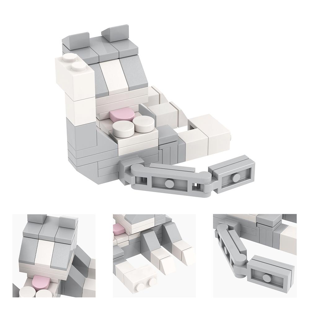 MOOXI Animal Series 62Pcs MOC Bricks Cat Figires DIY Building Blocks Kids Education Toys For Children Birthday Gift MOC3042-3045