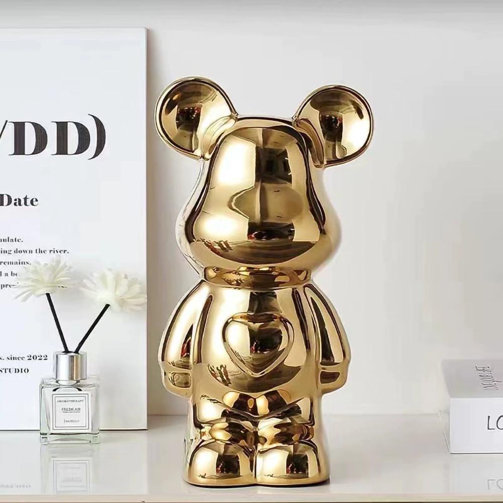 18/28/cm Estetyczna Figurka Ceramiczna Bearbrick Miś Teddy Dekoracja Figurka Akcji Rzeźby Ornament do pokoju Dekoracja Domu Rzemiosło