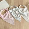Chiffon Solid & Floral Print Head Scarf Elastic Hair Band Boho Triangle Kerchief Summer Beach Vacation Hair Accessory