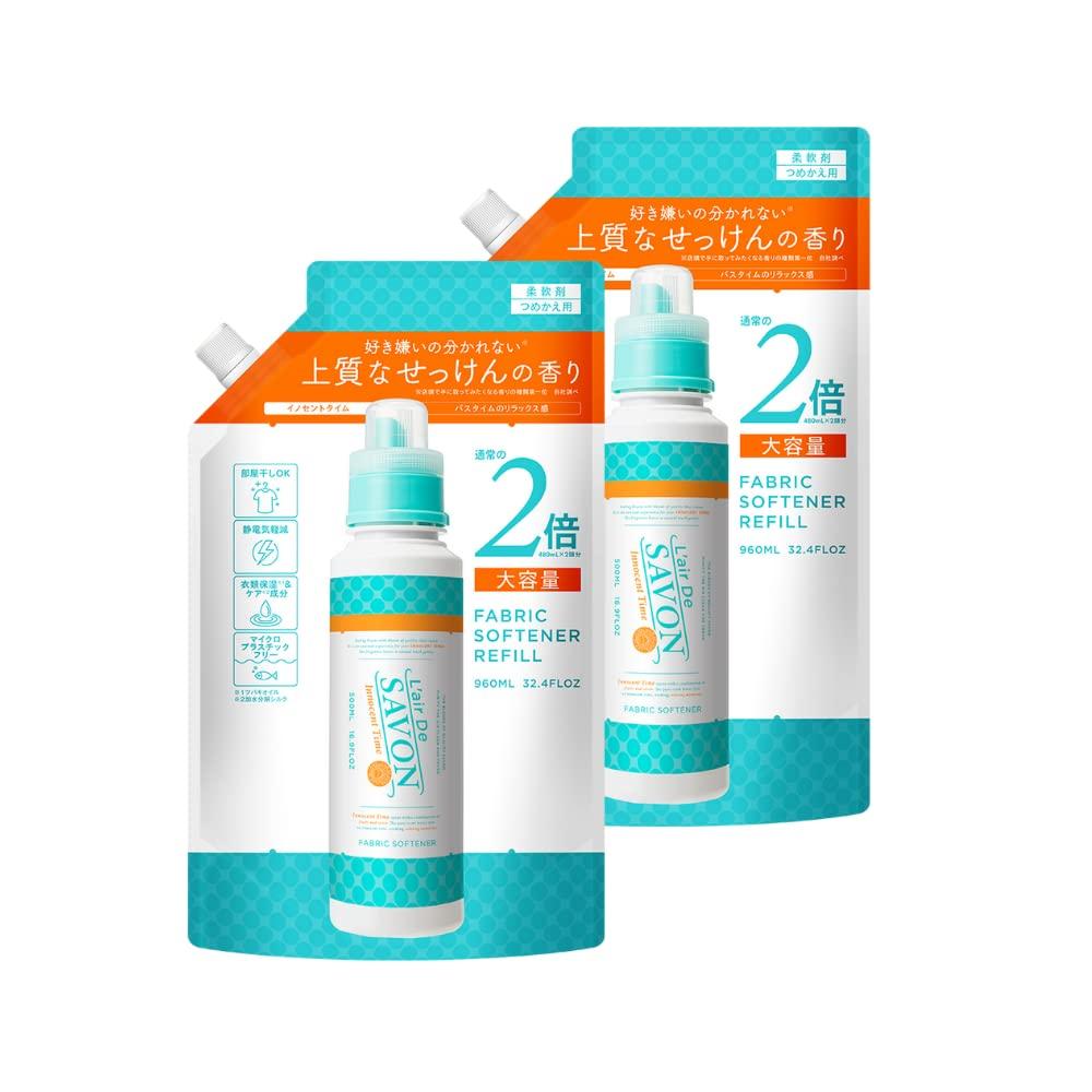 

De SAVON Innocent Time Кондиционер для белья 960 мл x Большой объем Запасной блок Мыло L air Запасной блок, 2,