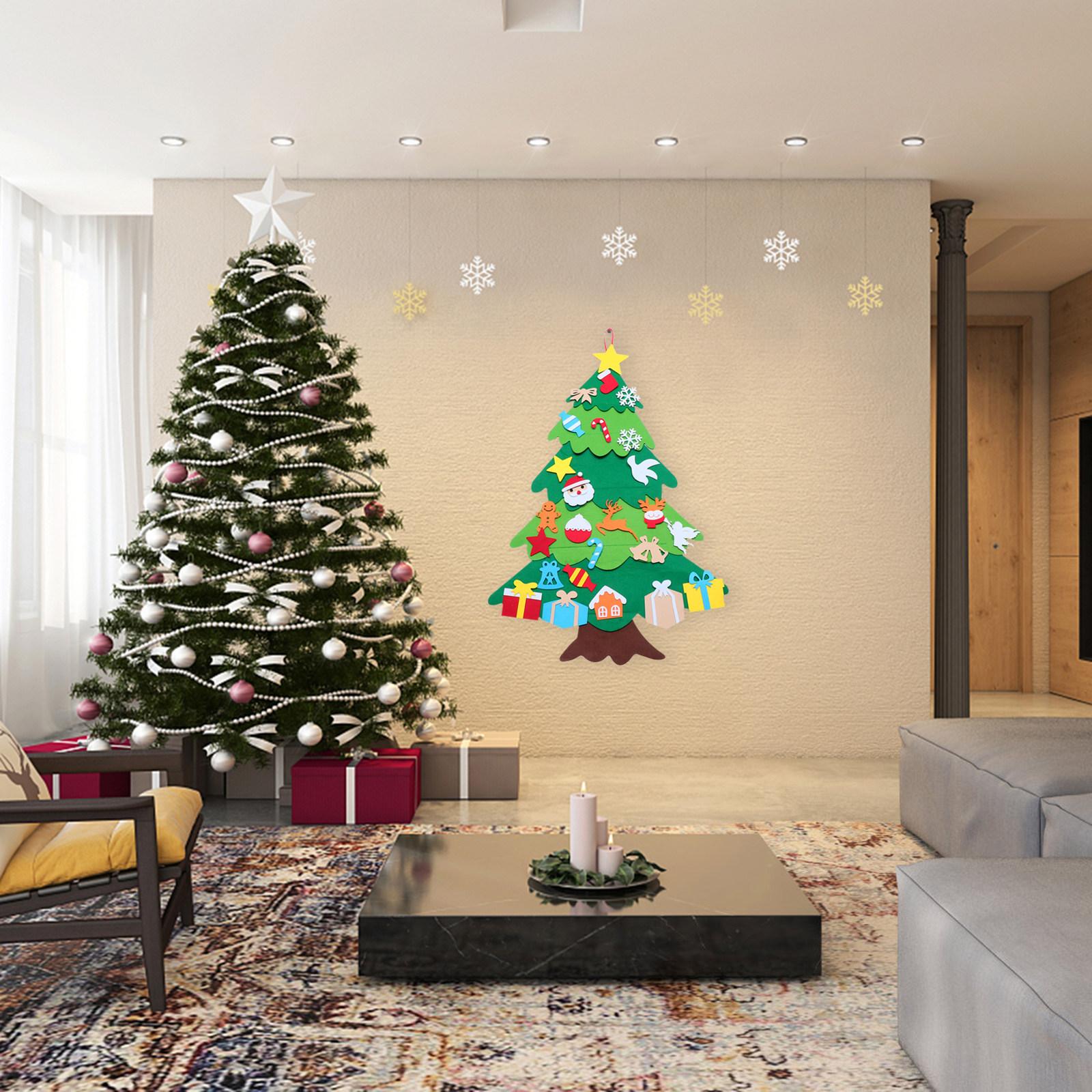 

Felt Christmas Tree Stereoscopic Wall Decor Reusable Fine Workmanship Party Christmas Supplies Beautiful Festive Atmosphere Easy other