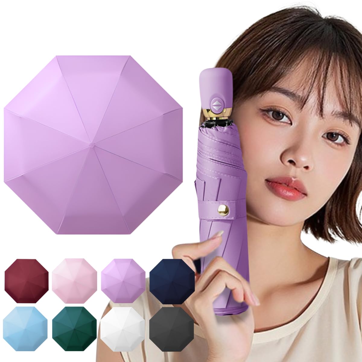 

Перв в Большой Складной Зонт, Который Остается Идеальным и для солнечной, и для дождливой погоды, этот зонт легкий, оснащен автоматическим открытием и закрытием и фиолетовый