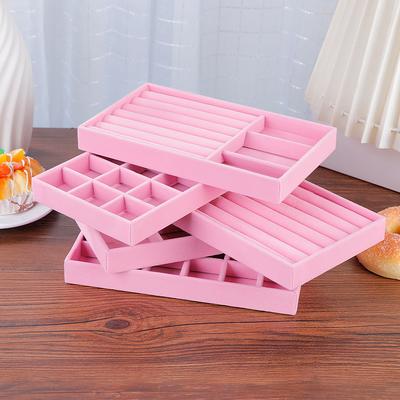 1PC, Flocking Jewelry Box Jewelry Tray, Color: Pink
