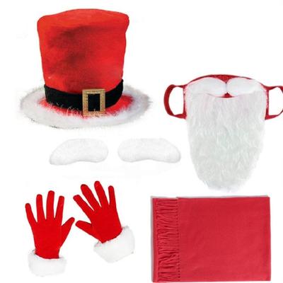 Santa Suit Deluxe Santa Clauses Costume for Adults Professional Santa Clause Outfits Beard Gloves Cowboy Hats Santa Suit