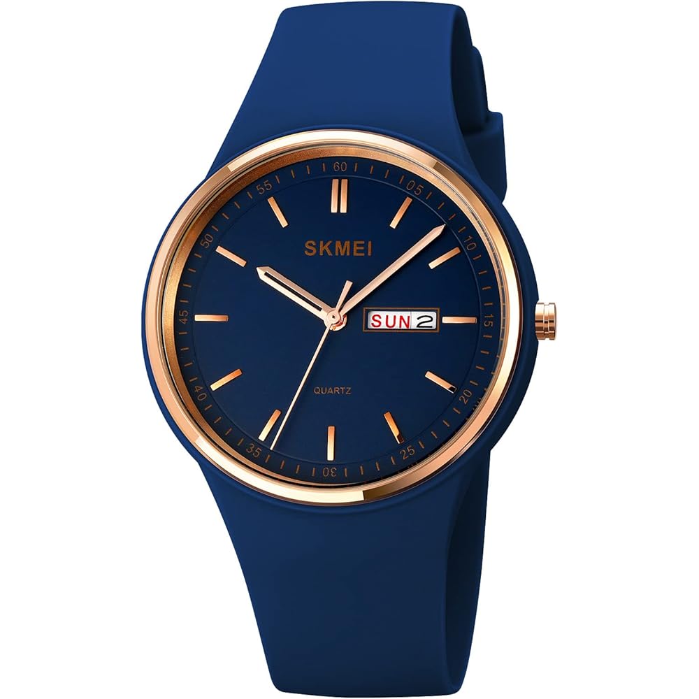 SKMEI Women s Analog Quartz Watch Dark Blue Silicone Waterproof Casual Stylish for Students
