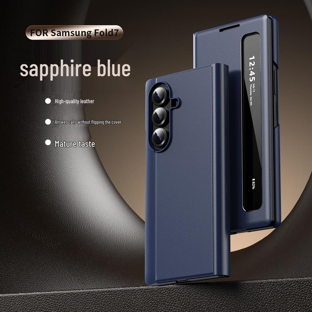 Samsung Z Fold 8 Ultra Leather Flip Case with Smart Side Window - Business Edition.