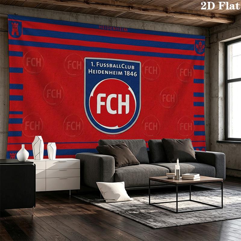 FC Heidenheim Wall Tapestry Aesthetic Wall Hanging Printed Fabric Blanket Decorative Tapestries for Bedroom Living Room Home Decor