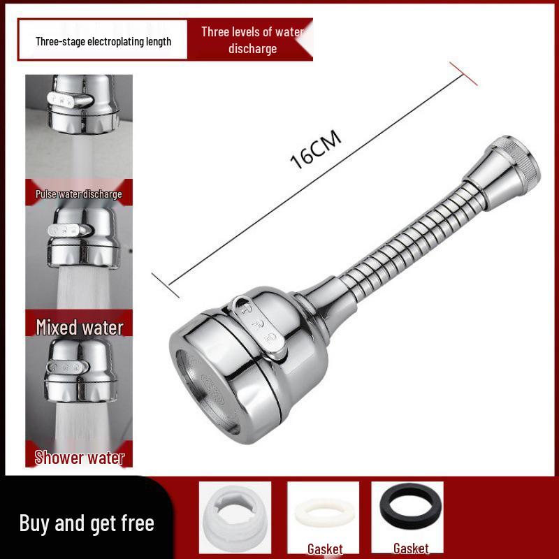 Universal Kitchen Faucet Aerator & Anti-Splash Shower Head with Filter