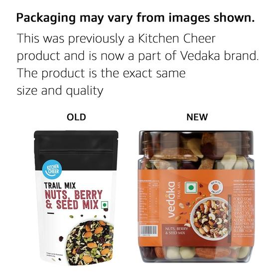 Vedaka Nuts, Berries and Seed Mix, 200 Gm Pouch | Almond, Cashew, Cranberry, Amla and Pumpkin Seeds | Healthy Snacking (Previously Kitchen Cheer)
