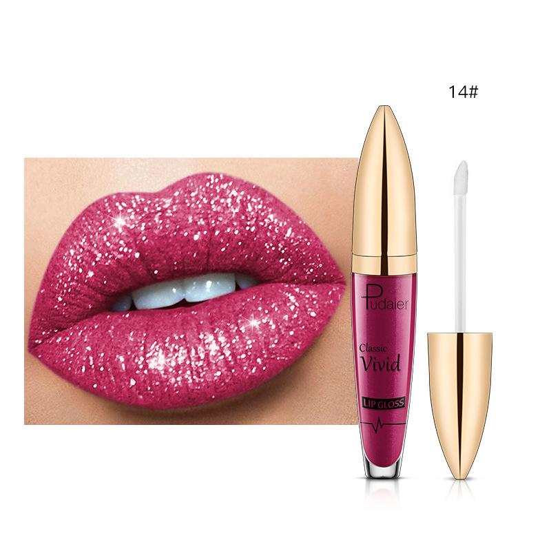 18 Matte To Shiny Glitter Liquid Lipstick Shiny Lip Gloss Diamond Waterproof Long Lasting Pearl Lipgloss Women Lip Makeup