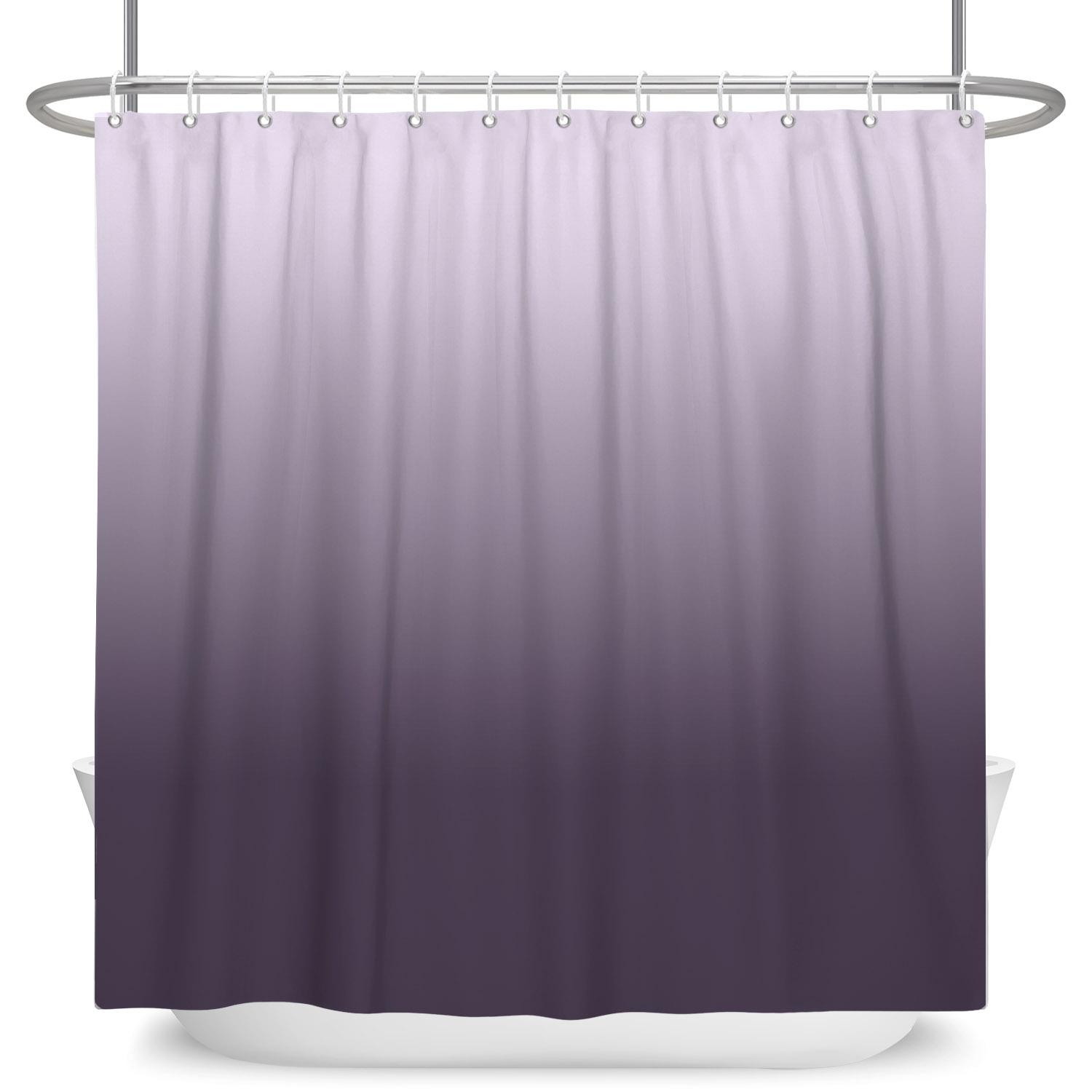 

Modern Simple Shower Curtain Set With 12 Hooks Solid Color Gradient Abstract Elegant Waterproof Polyester Bathroom Curtain Decor W60H190(CM)-1 Pcs
