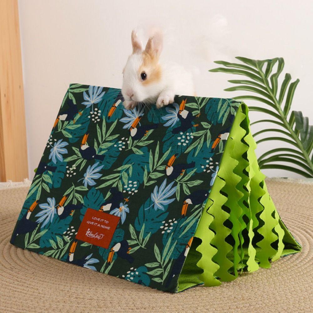 

Parrot Pattern Hamster Hiding House Cartoon Parrots Hammock for Guinea Pig Golden Bear M білий