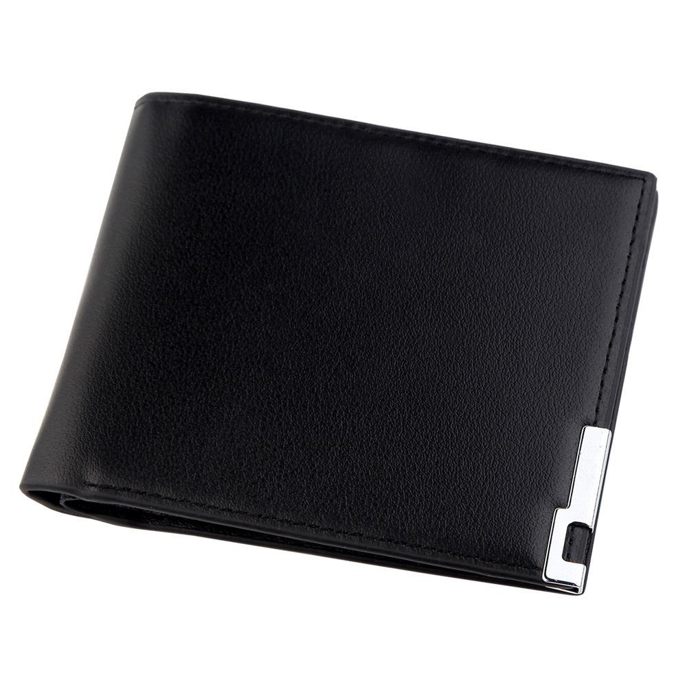 Ultra-thin Short Sequined Men Wallets with Coin Bag Black Purse Men Wallet Male Small Money Dollar Slim Card Case