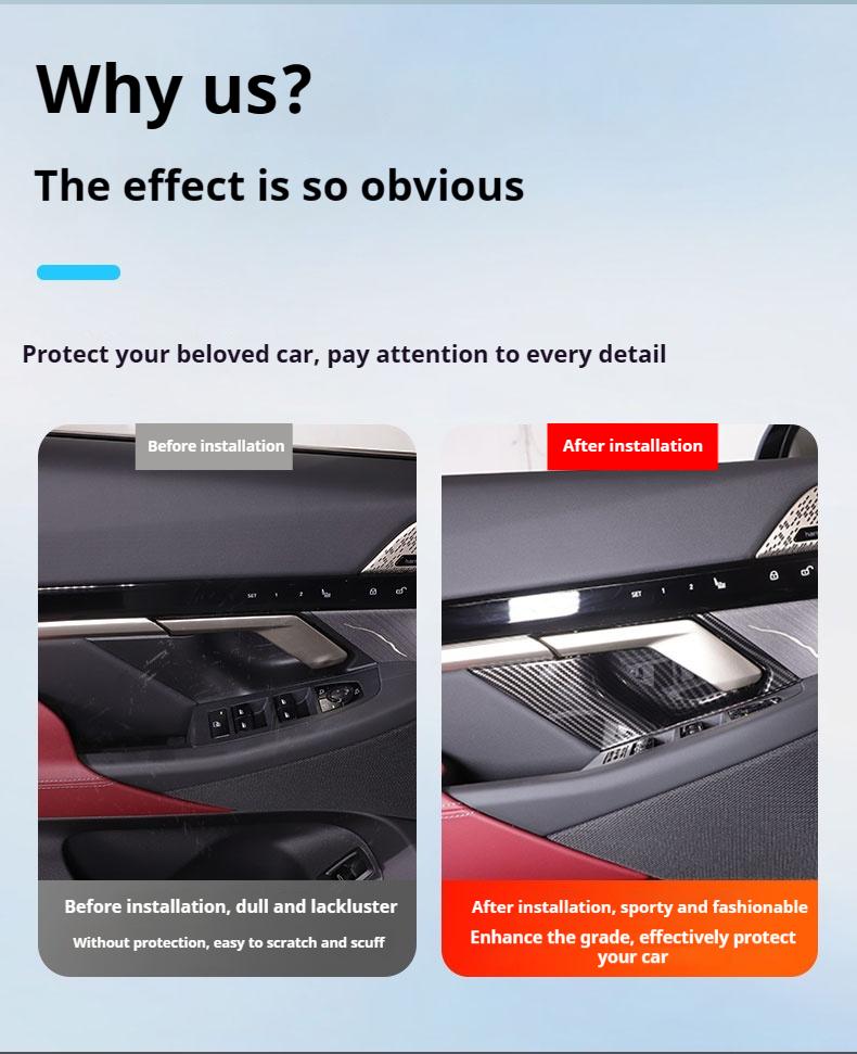 Carbon Fiber Inner Door Handle Bowl Cover Trim Decoration For BMW 5 Series i5 G60 2025-2025 Car ABS Interior Accessories