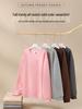 Autumn Round Neck Cotton Hoodie: Light, Comfortable Couple's Homewear with Long Sleeves & Custom Logo Option for Men.