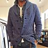 2025 Autumn/Winter Men's Retro Lapel Knit Cardigan - European and American Style