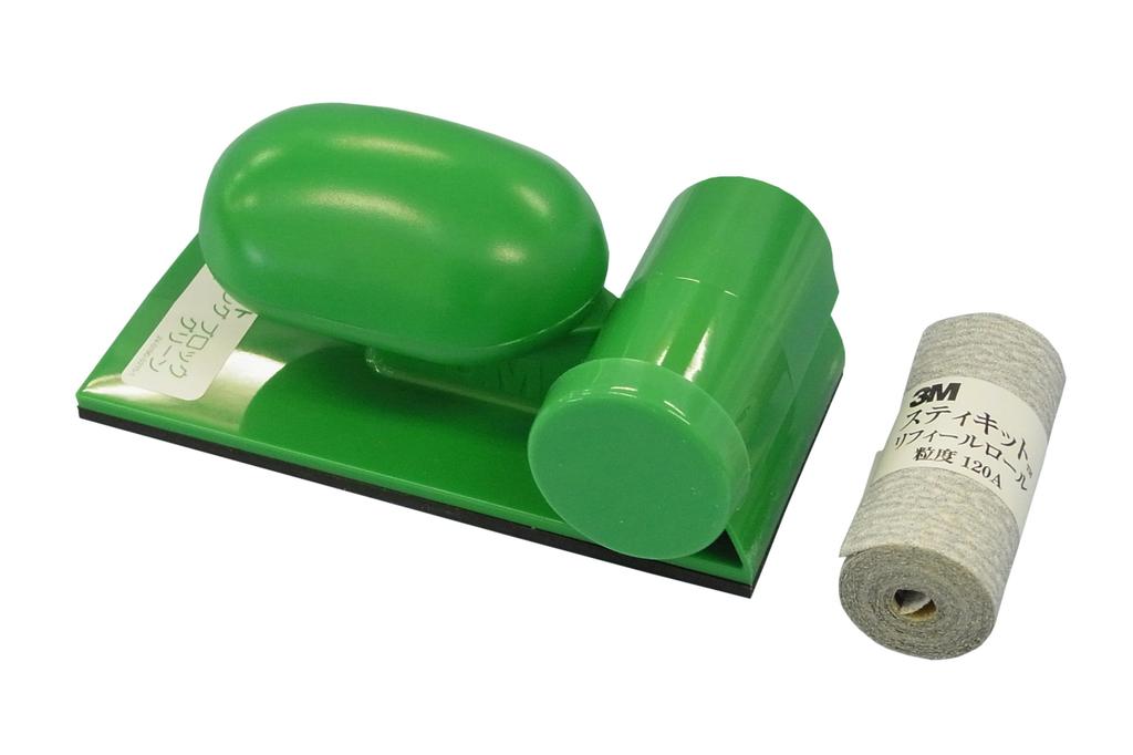 3M Hand Sanding Block 120 x Sandpaper Roll Set, Grit, Medium, 6.4mm 1.7m Self-Adhesive