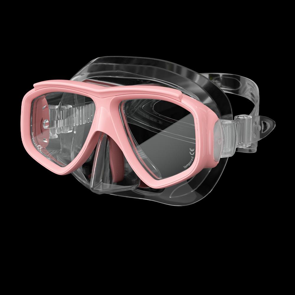 Custom Professional Snorkeling & Diving Goggles  Silicone + PC Material 2 Windows Universal Fit