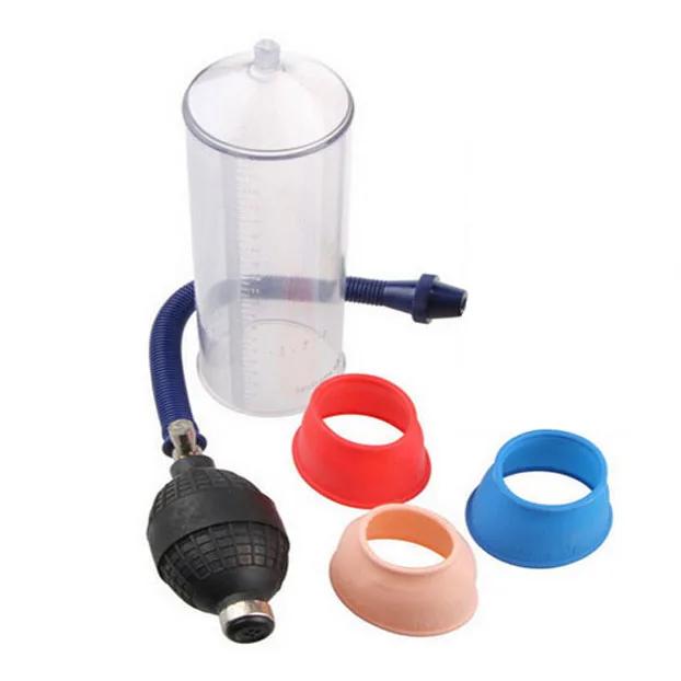 Penis Pump Enlargement Vacuum Pump with Metal Volve Rubber Sleeve Penis Extender Enlarger Enhance Erotic Sex Toy Product for Men