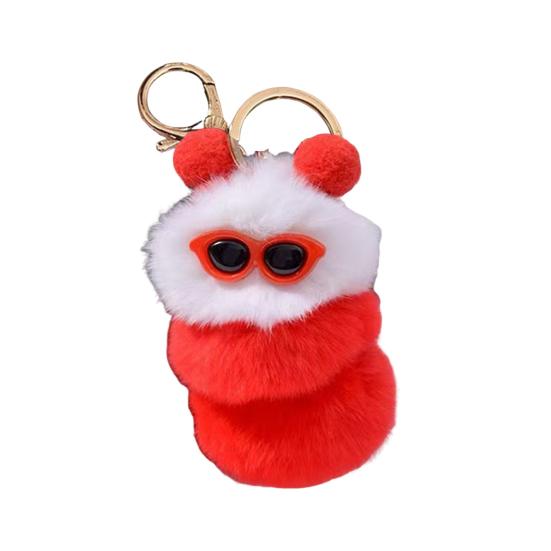 Keychain Pendant Cartoon Plush Caterpillars Charm Key Chain Hanging Ornament Decorative Pendant Wallet Backpack Car Keys