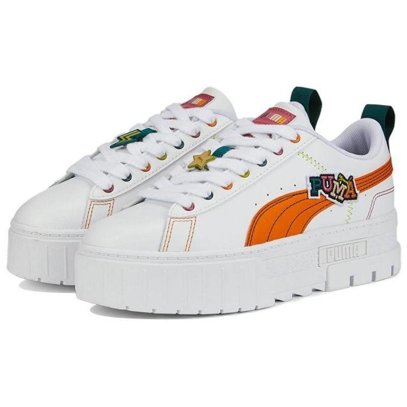 PUMA Mayze Maze Pierced Women Low-top Casual Skate Shoes White Orange Green 386582-02