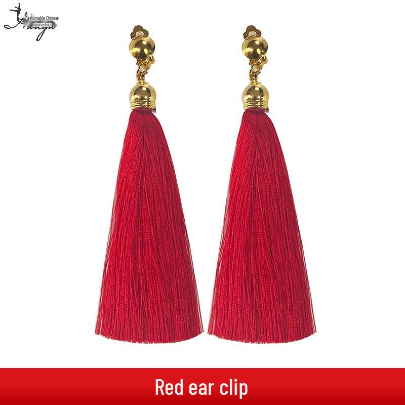 Huayu Dance Earrings: Square, Latin, Belly & Indian Dance Tassel Performance Jewelry