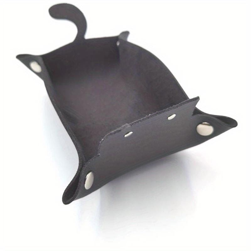 1pc Leather storage box desktop storage tray jewelry cosmetics key storage home storage basket