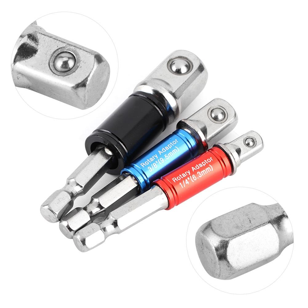 3PcsSet Hex Drill Bit Socket Adapter Drive Electric Impact Driver 14in 38in 12inType C