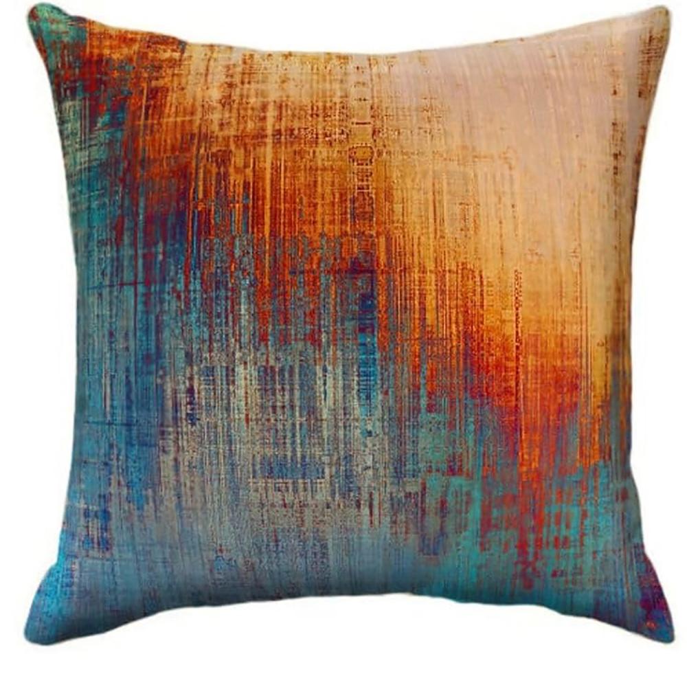 Retro Gradient Graffiti Pillowcase Art Time Machine Bedroom Sofa Decorative Cushion Cover with Zipper Pillowcase