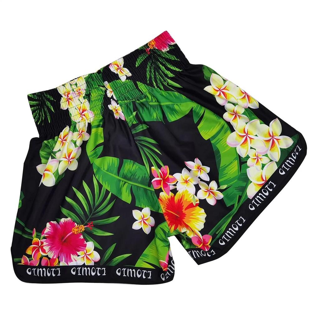 Dschungel Wald Orchidee Blume Muay Thai Kickboxen Boxen MMA UFC Shorts Fitness Sport Unisex Männer Frauen Workout Schnelltrocknend Elastisch Hoher Bund Training