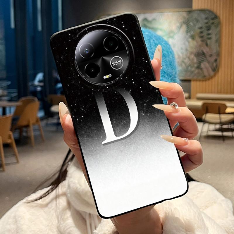 Black Case For BLU Bold K50 Soft Silicone Anti-scratch Casing For BLU Bold K50 Lucky A-Z Letter Pink Shiny Starry Sky Back Cover