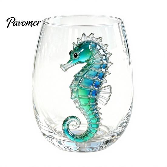 Unique Sea Creature Drinkware Octopus Stemless Wine Glass, 3D Marine Animal Printed Bar Shape Cocktail Cup Borosilicate Glassware, for Cocktails