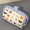 Dog Cat Pencil Case Portable Canvas Large Capacity Stationery Storage Pouch Multi-Functional Pen Bag Student Gift