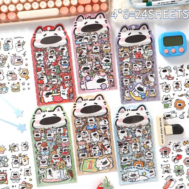25 sheets/set, cute stickers, puppy animal patterns, high-quality cartoon-themed creative planner stickers, self adhesive 24 sheets
