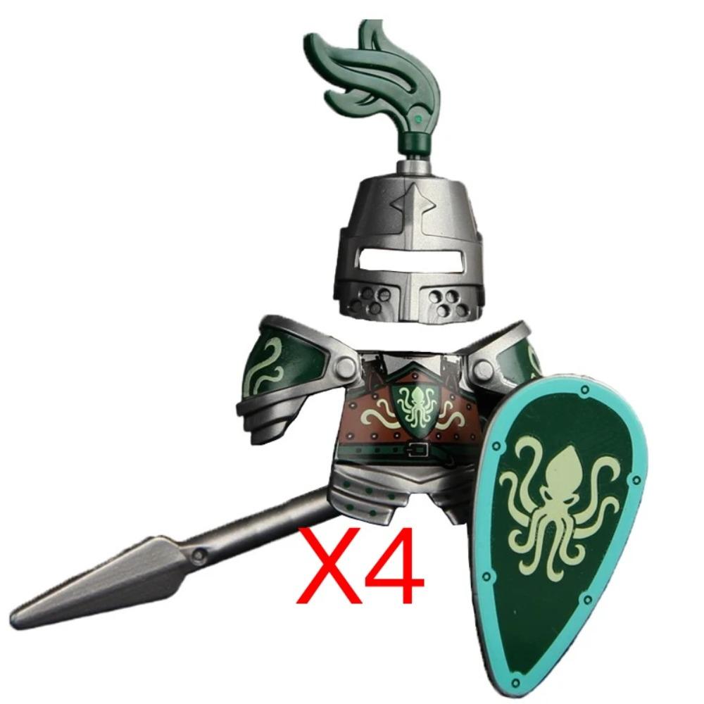 Mittelalterliche Burgsoldaten Actionfiguren Baustein Drache Anime Ritter Zubehör Kriegspferd Miliz Helm Schild Spielzeug Geschenk B15